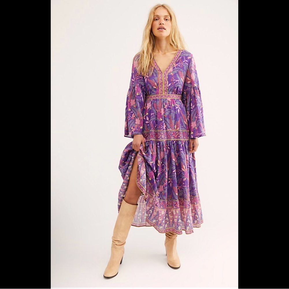 Spell & Gypsy Collective Women’s Bianca Wisteria Floral Purple Maxi Gown Dress S